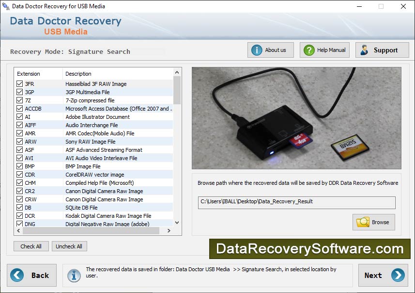 Captura de pantalla de Data Recovery Software for USB