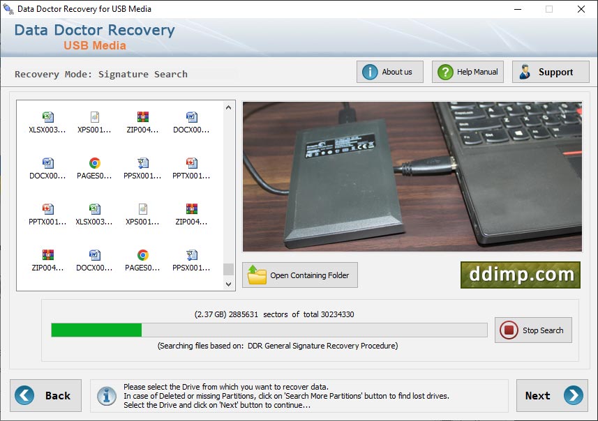 Captura de pantalla de USB Device Data Repair