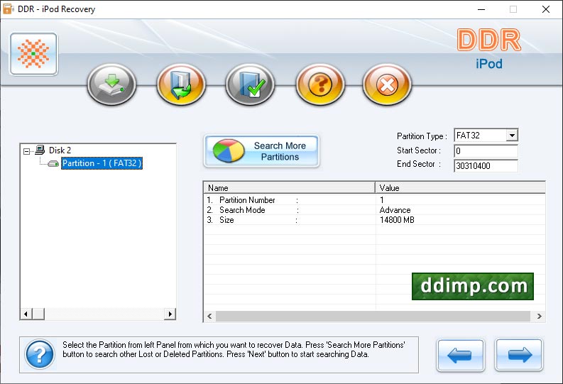 Captura de pantalla de iPod Data Rescue Software