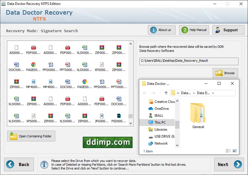 Captura de pantalla de NTFS Data Recovery Software