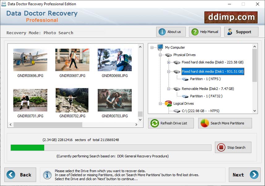 Captura de pantalla de Windows Files Restoration Software