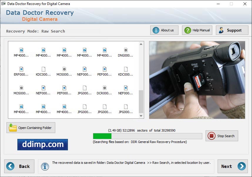 Captura de pantalla de Camera Files Recovery