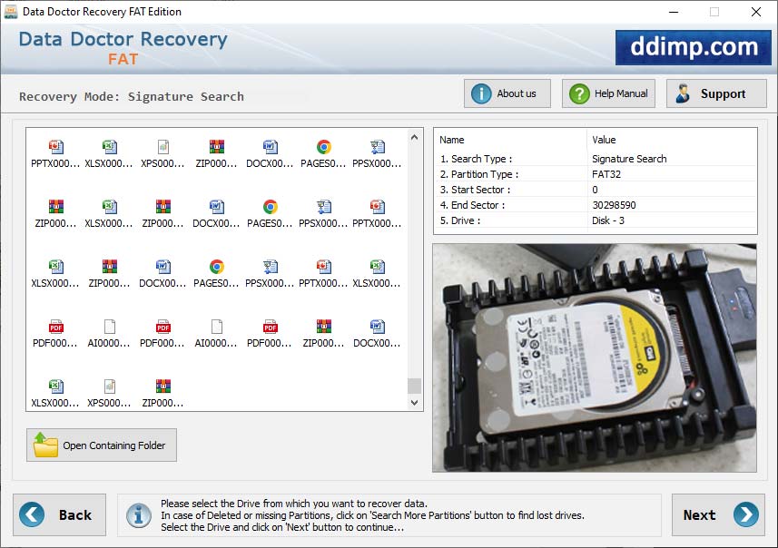 Captura de pantalla de Fat Files Data Recovery