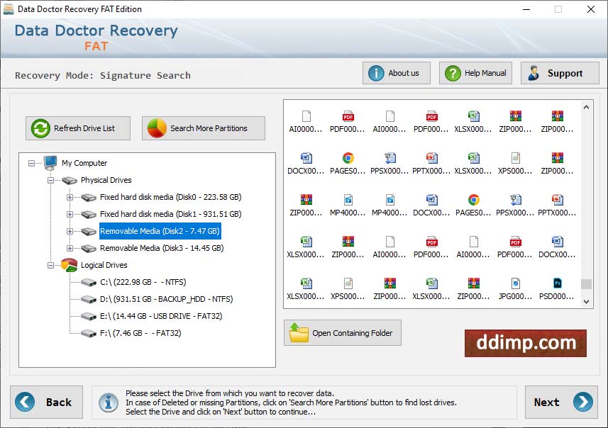 Captura de pantalla de Fat File Recovery
