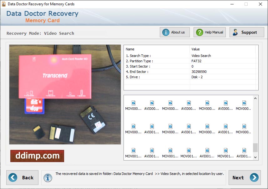 Captura de pantalla de Memory Card Data Recovery