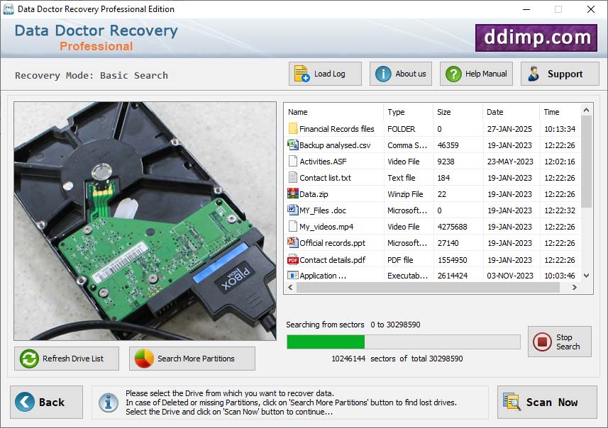 Captura de pantalla de Data Recovery Downloads