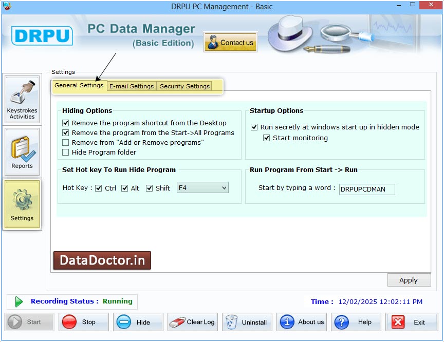 Captura de pantalla de Remote Keyboard Monitor Tool