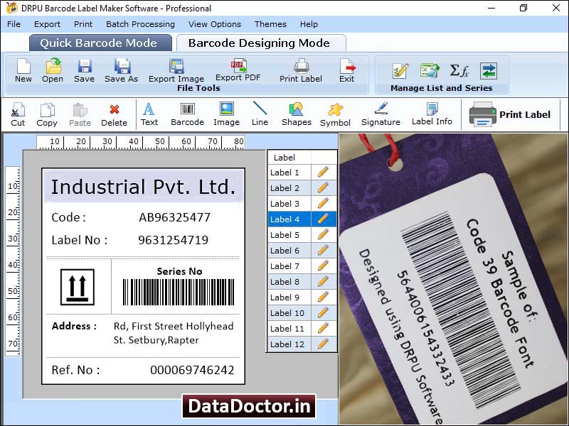 Captura de pantalla de Barcode Label Creator