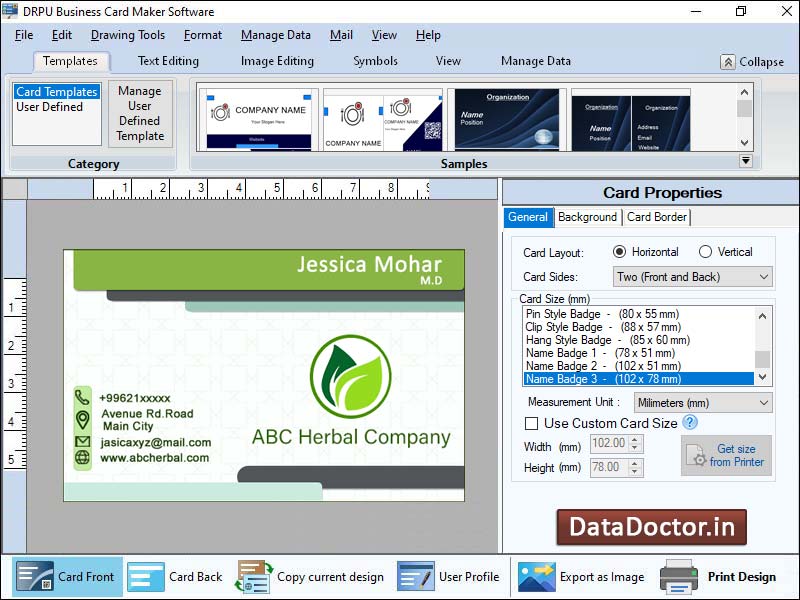Captura de pantalla de Print Business Cards