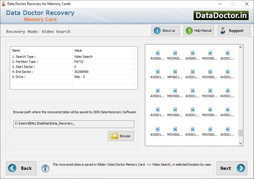 Captura de pantalla de Recover Memory Card Data