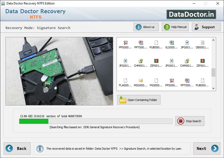 Captura de pantalla de Deleted Windows Data Restore