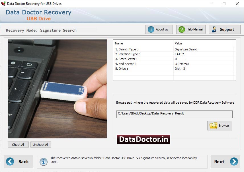 Captura de pantalla de Pen Drive Data Recovery Software
