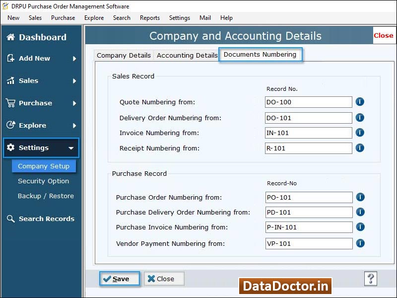 Captura de pantalla de Purchase Order Business Software