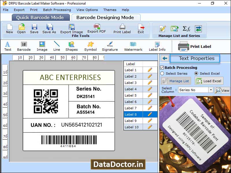 Captura de pantalla de Bar Code Software