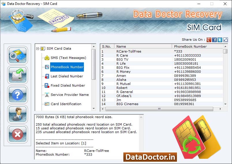 Captura de pantalla de Mobile Phone Sim Card Recovery
