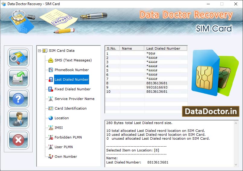 Captura de pantalla de Recover Contacts Sim Card