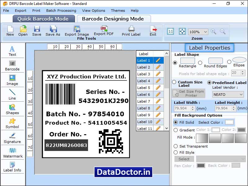 Captura de pantalla de Barcode Labels Maker