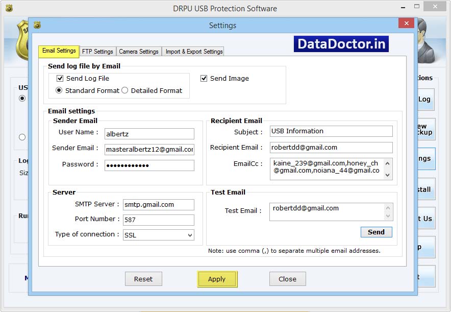 Captura de pantalla de USB Drive Disabler Software