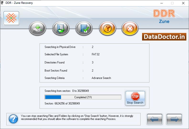 Captura de pantalla de Zune Disk Files undelete Tool