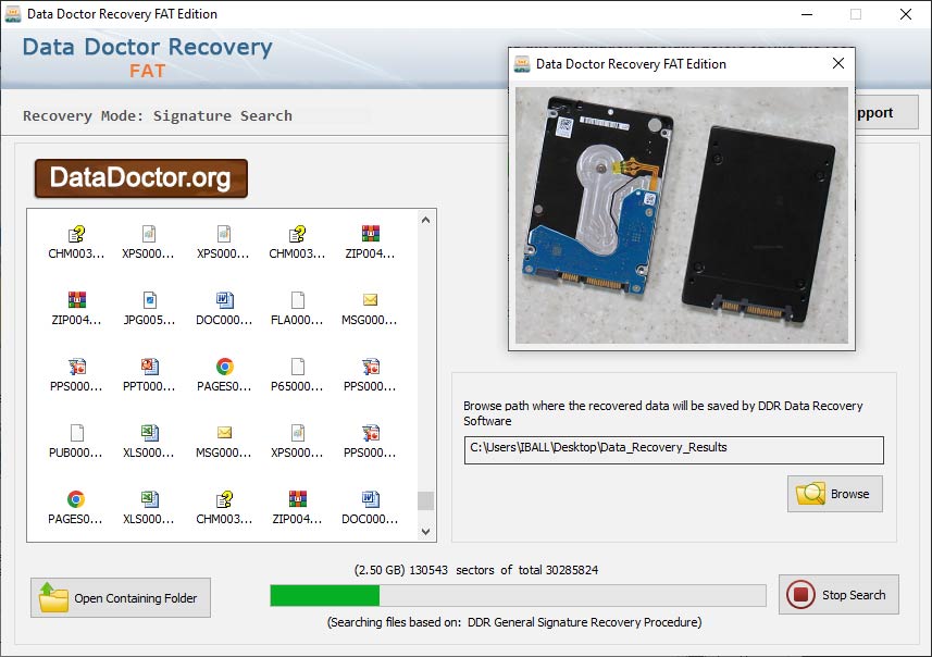 Captura de pantalla de Data Hard Drive Recovery