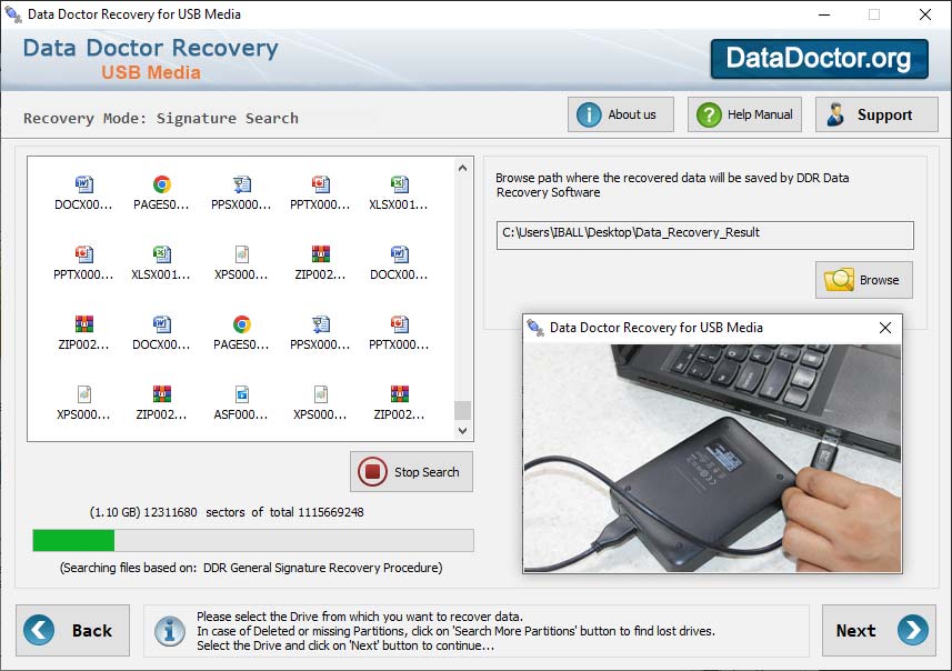 Captura de pantalla de Flash Recovery