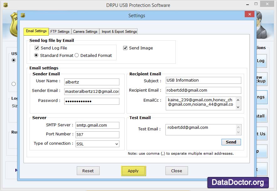 Captura de pantalla de USB Monitoring Software