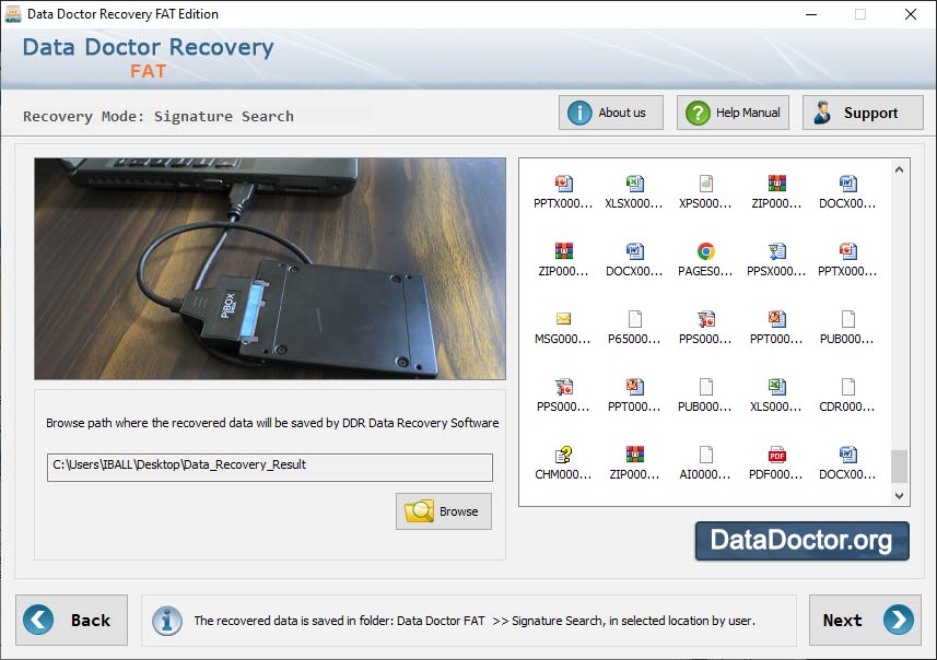Captura de pantalla de FAT Partition Recovery Tool
