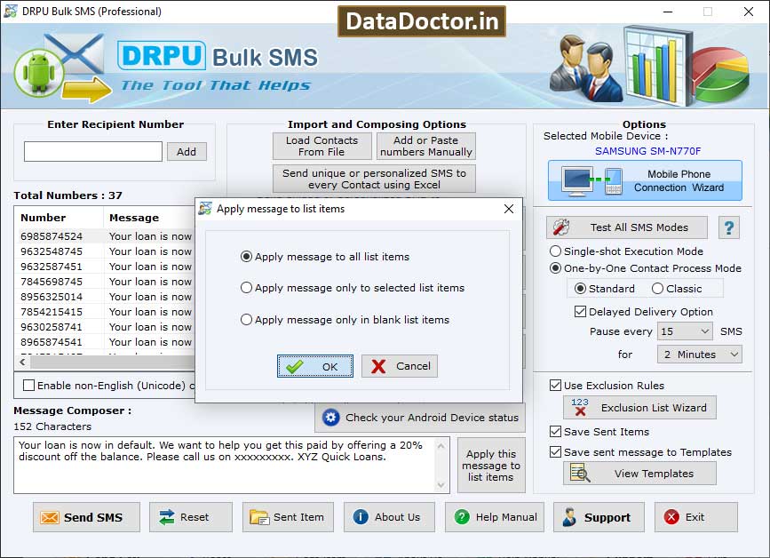 Captura de pantalla de BlackBerry Mobile Marketing
