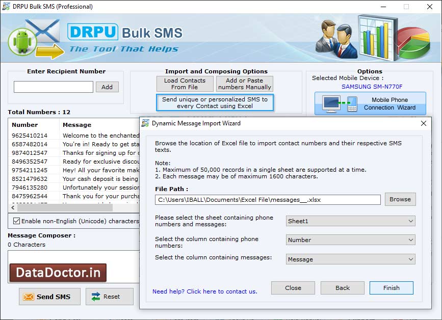 Captura de pantalla de PC to Mobile SMS Software