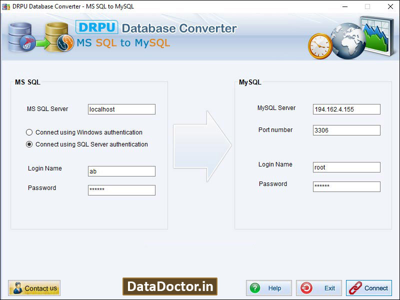 Captura de pantalla de MSSQL to MySQL Conversion Software