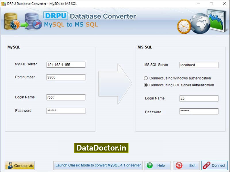 Captura de pantalla de MySQL to MSSQL Converter