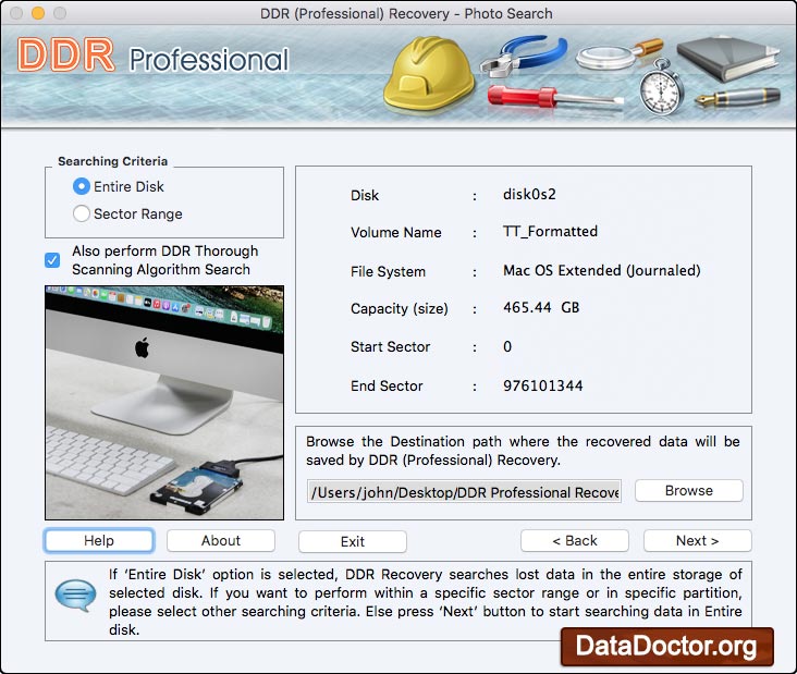 Captura de pantalla de Recover Deleted Mac