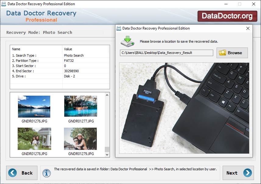 Captura de pantalla de Professional Data Recovery