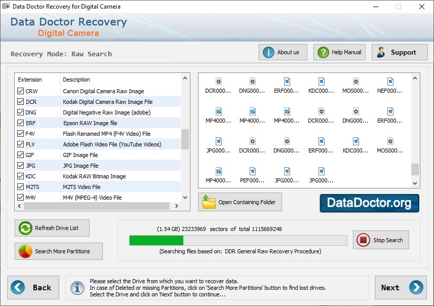 Captura de pantalla de Digital Camera Recovery Software
