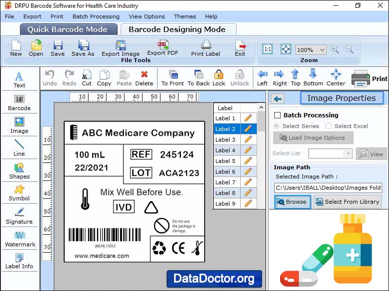 Captura de pantalla de Barcode for Healthcare Industry
