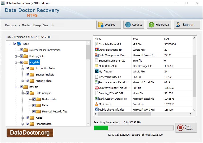 Captura de pantalla de Windows NTFS Recovery
