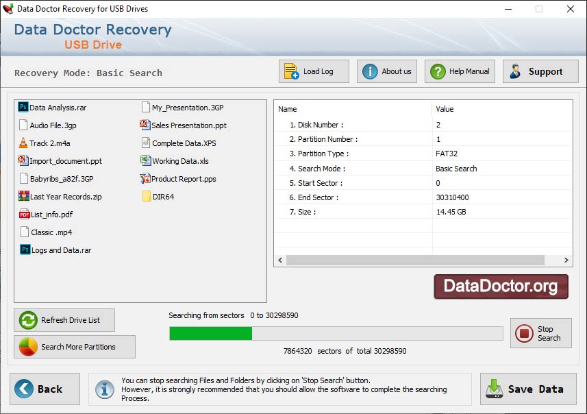 Captura de pantalla de Pen Drive Data Recovery