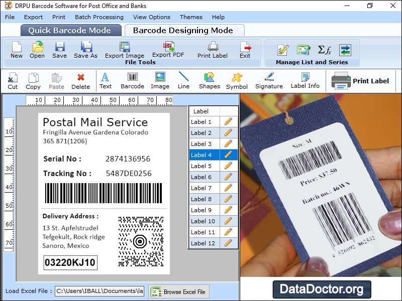 Captura de pantalla de Courier Post Barcodes Download