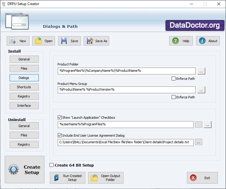 Captura de pantalla de Setup Maker Software