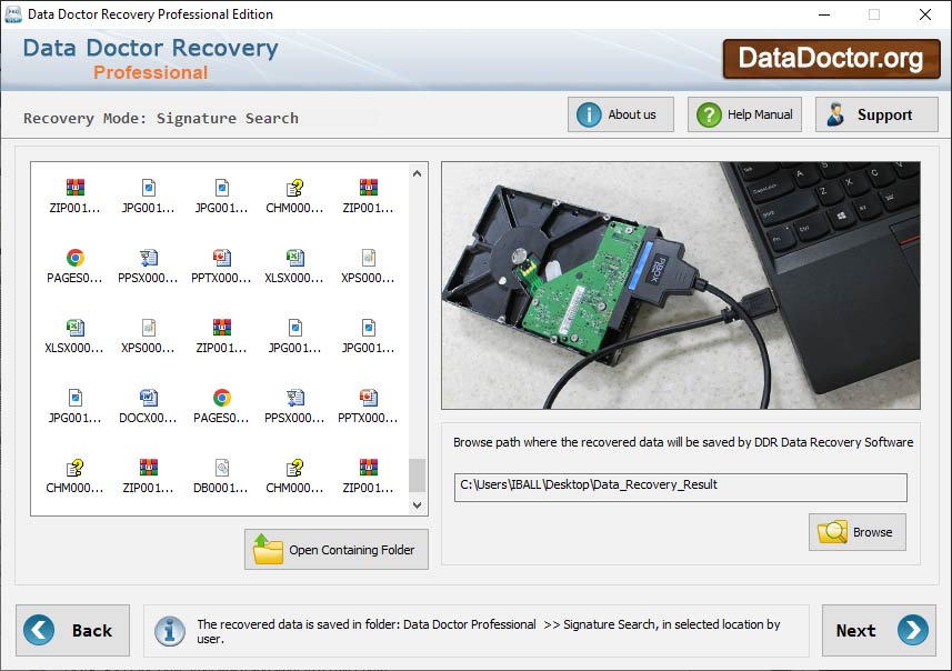 Captura de pantalla de Windows Retrieval Tool