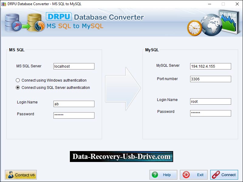 Captura de pantalla de Convert MS SQL Database to MySQL