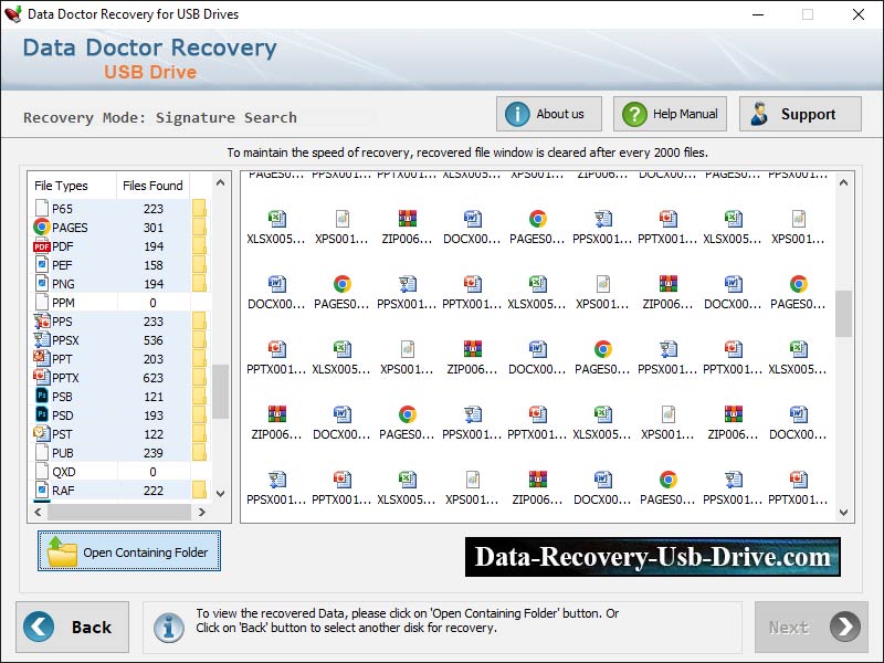 Captura de pantalla de Pen Data Recovery Software