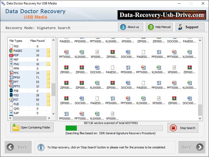 Captura de pantalla de Removable Media Files Undelete