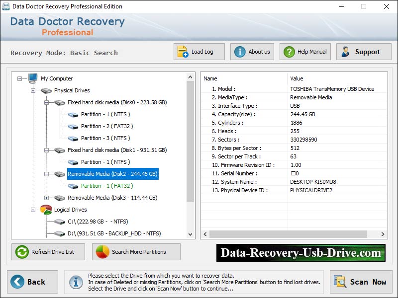 Captura de pantalla de Windows Files Recovery App