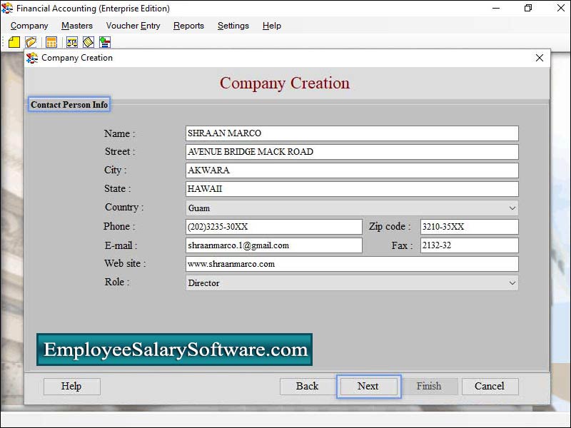 Captura de pantalla de Bookkeeping Software