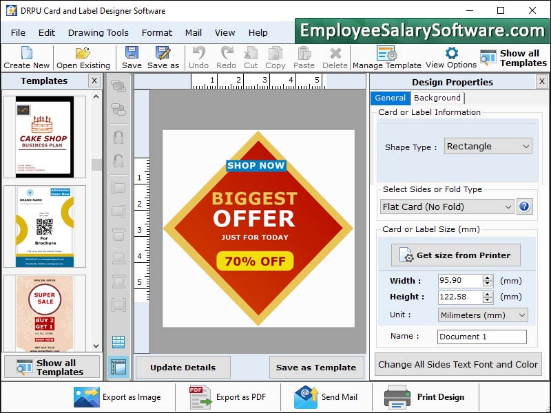 Captura de pantalla de Card Designing Software