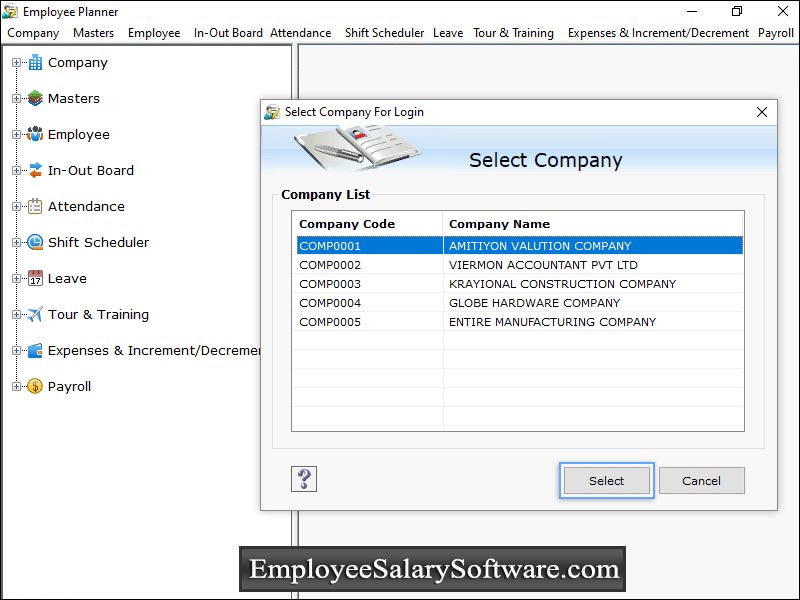 Captura de pantalla de Salary Management Software