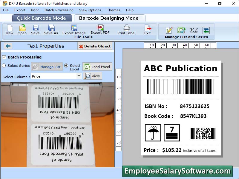 Captura de pantalla de Library Barcode Software
