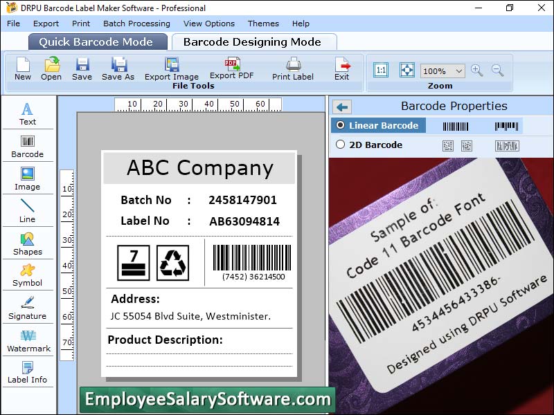 Captura de pantalla de Barcode Label Software