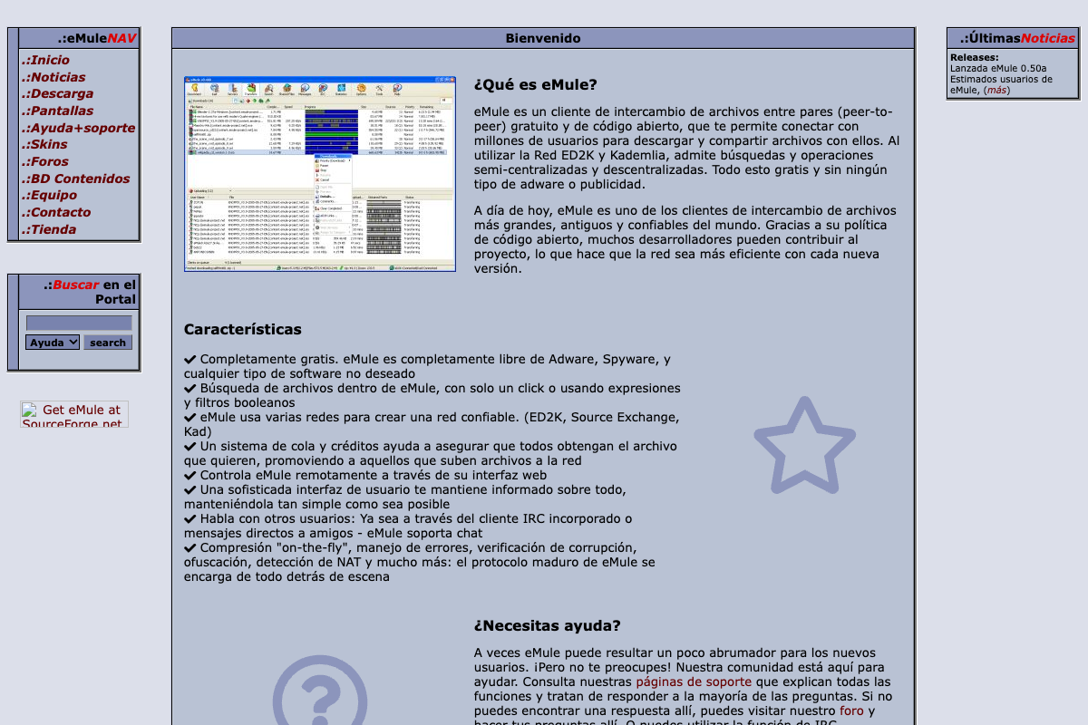 Captura de pantalla de eMule